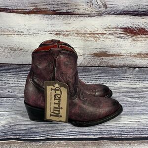 NWT Ferrini Stacey Purple R Toe Western Ankle Boots Women’s Size 8